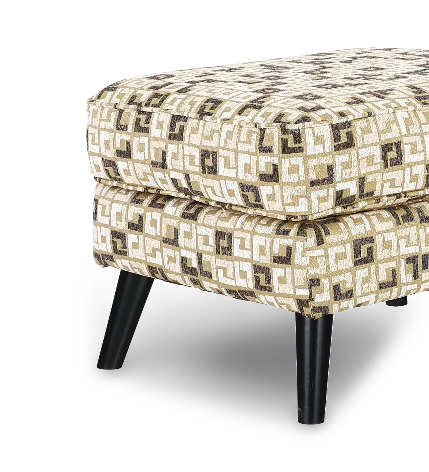 Farrow Wasabi Tan and Cream Geometric Ottoman-6
