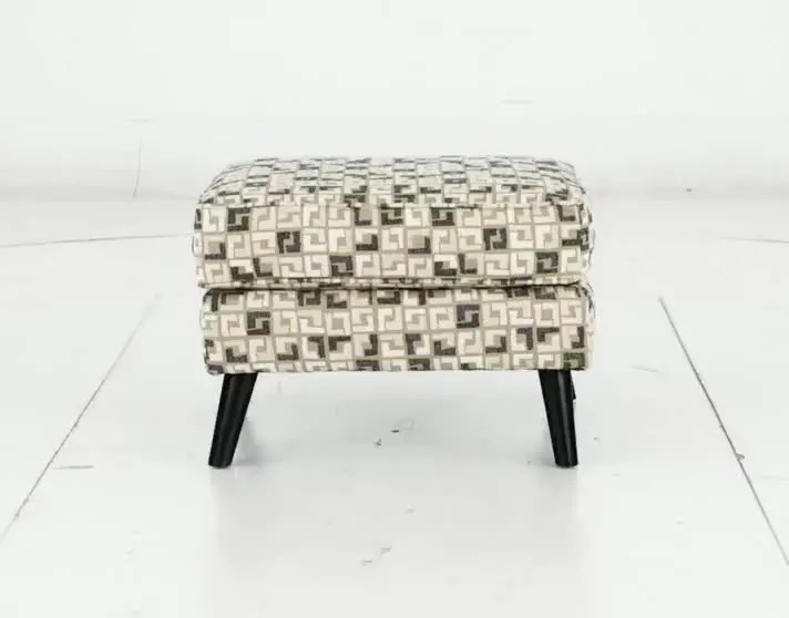 Farrow Wasabi Tan and Cream Geometric Ottoman-8