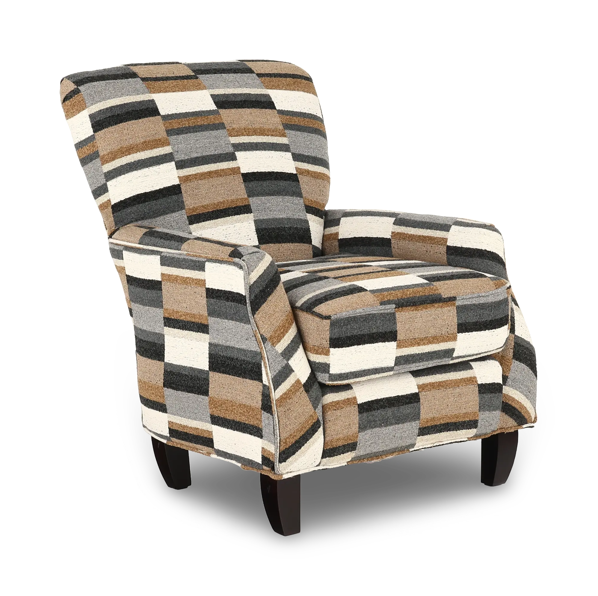 Brigade Coffee Brown and Gray Striped Accent Chair-1