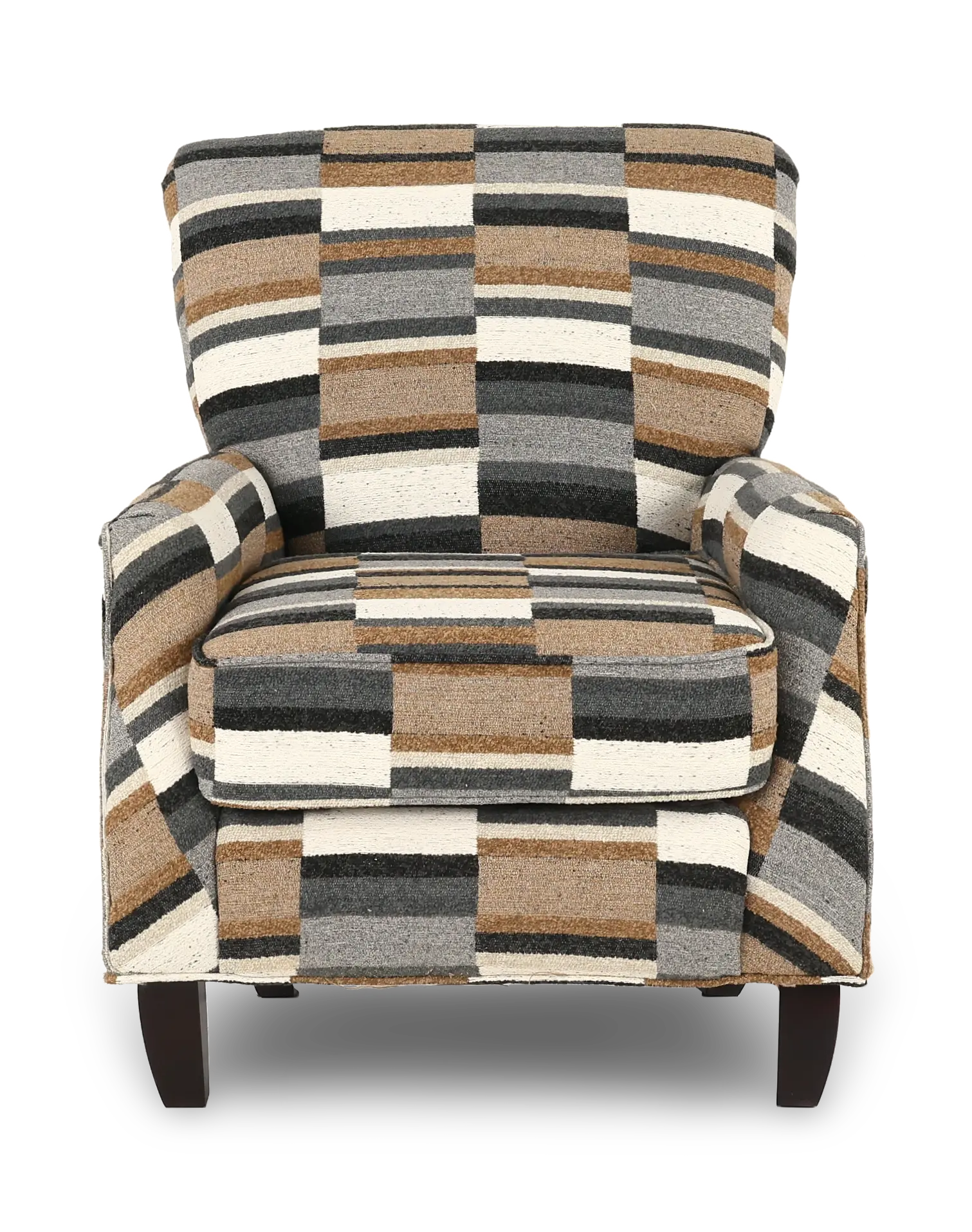 Brigade Coffee Brown and Gray Striped Accent Chair-4