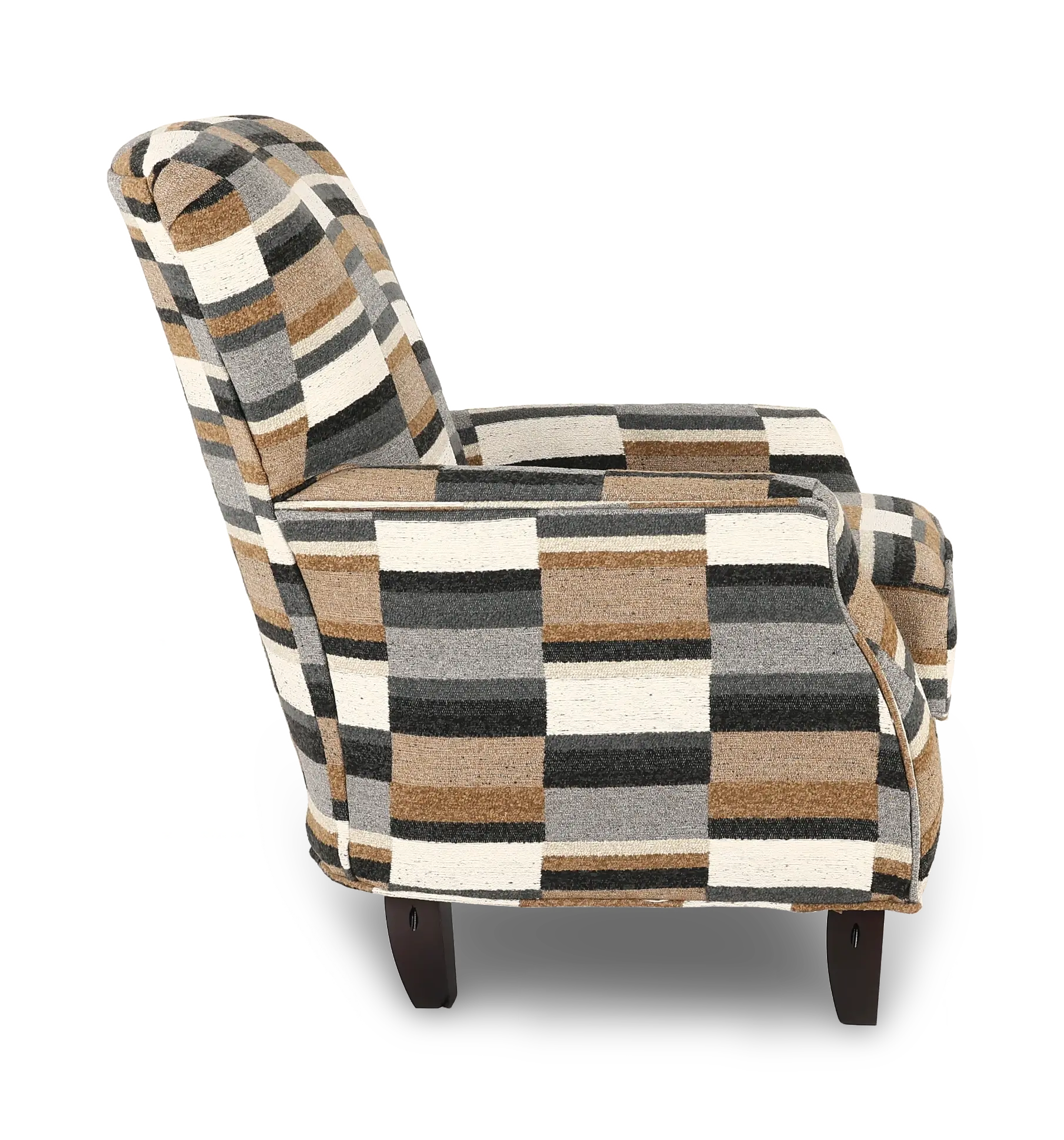 Brigade Coffee Brown and Gray Striped Accent Chair-5