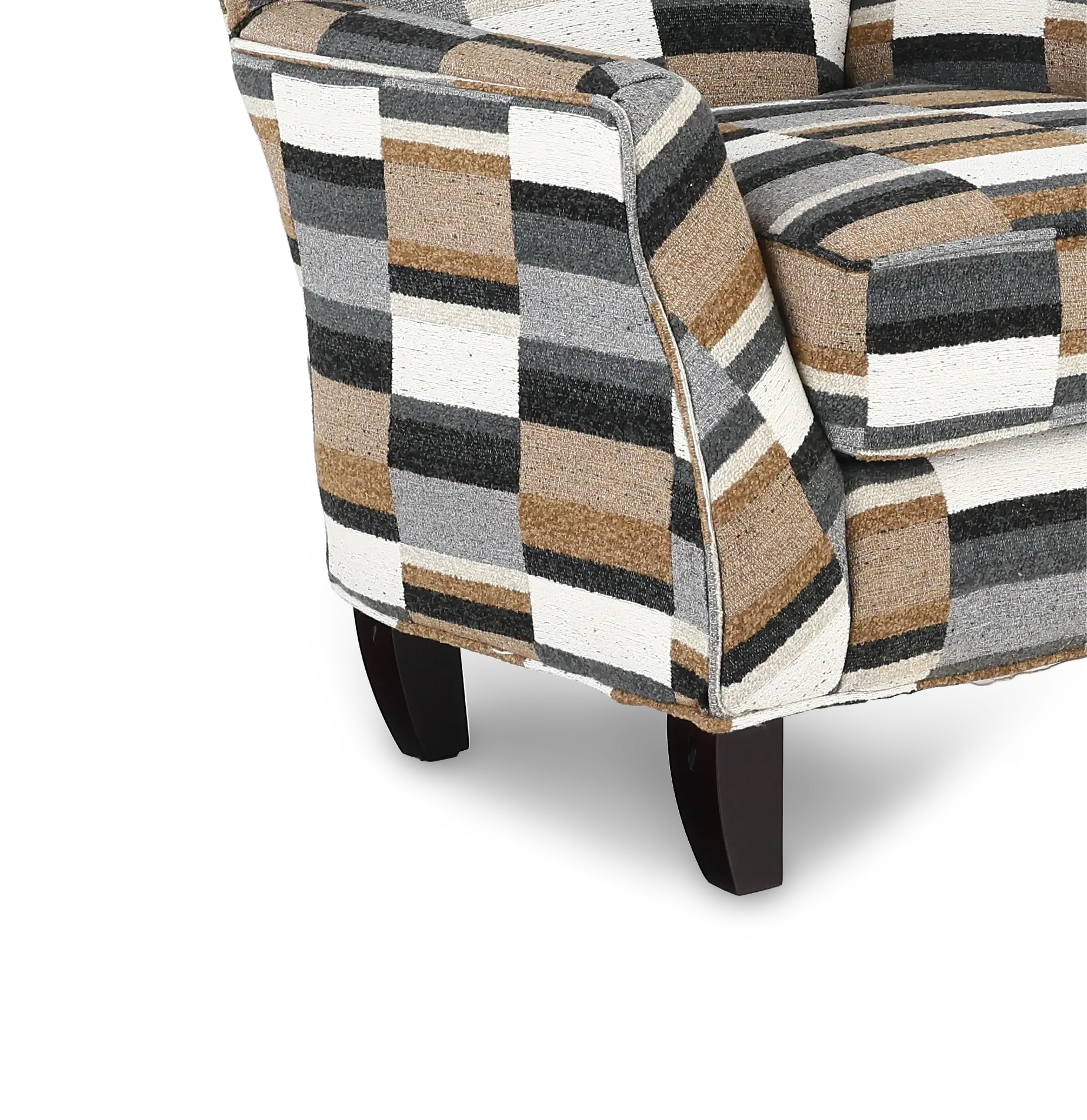 Brigade Coffee Brown and Gray Striped Accent Chair-7