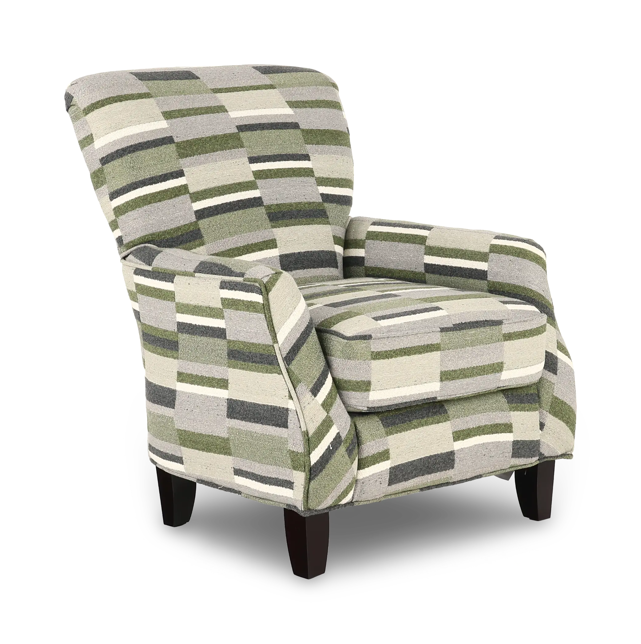 Brigade Crocodile Green and Gray Striped Accent Chair-1