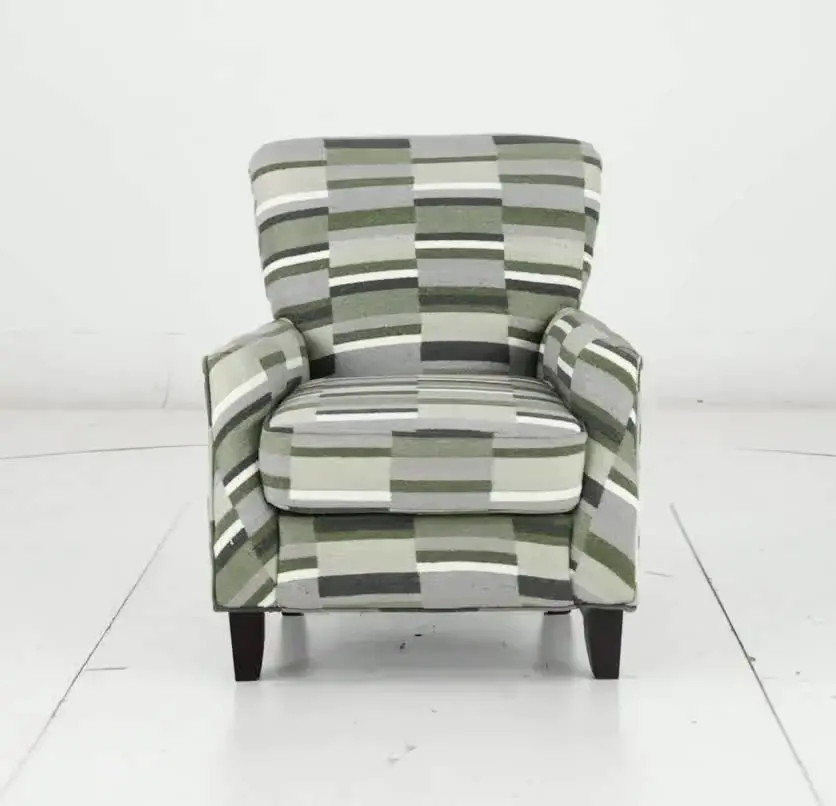 Brigade Crocodile Green and Gray Striped Accent Chair-10