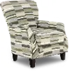 Brigade Crocodile Green and Gray Striped Accent Chair