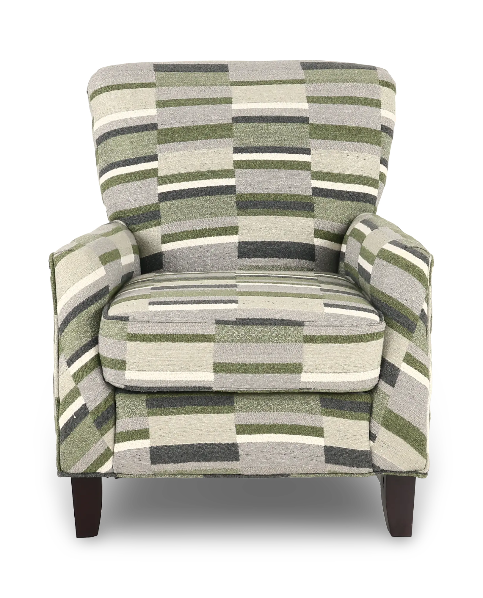 Brigade Crocodile Green and Gray Striped Accent Chair-4