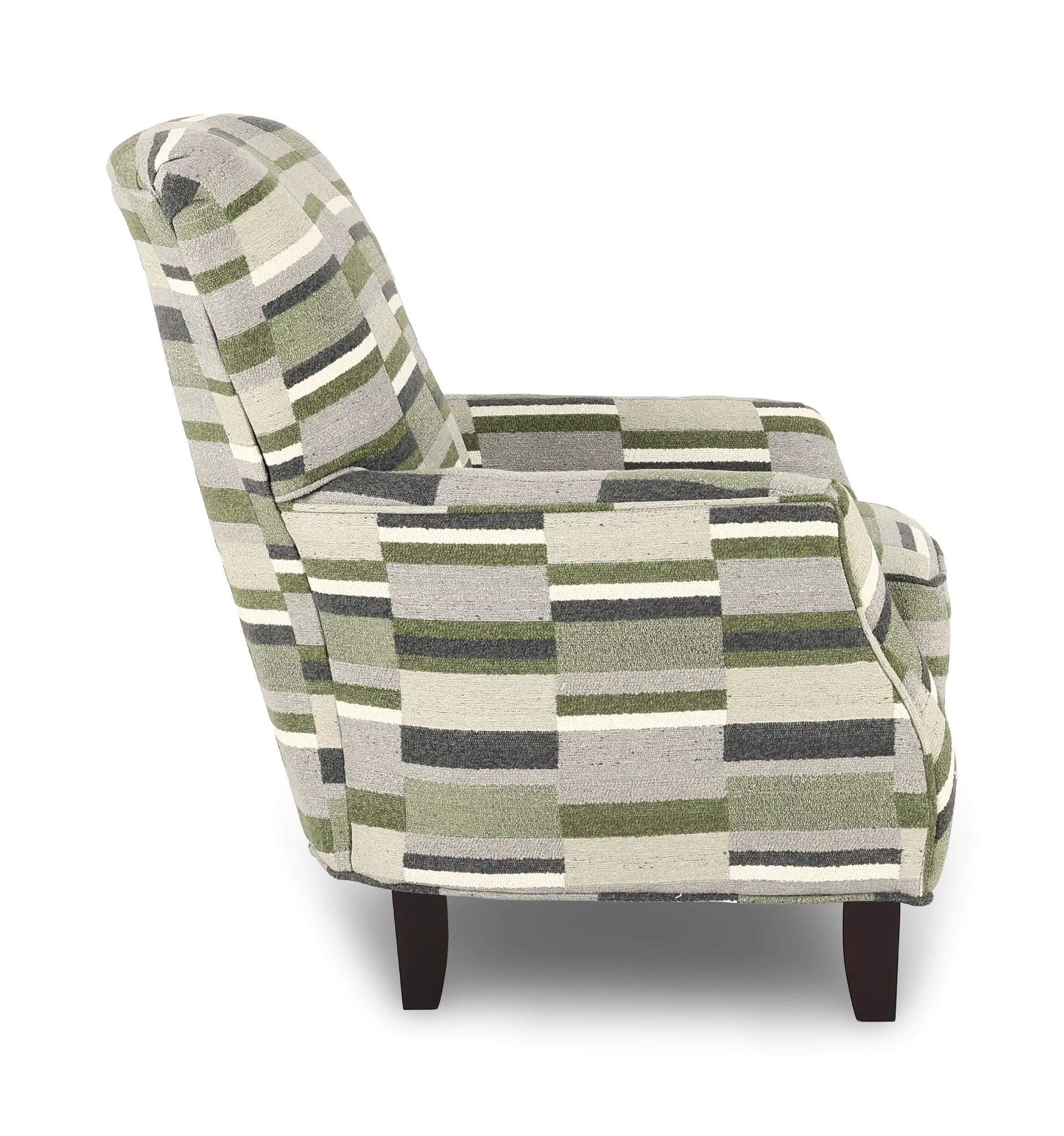Brigade Crocodile Green and Gray Striped Accent Chair-5