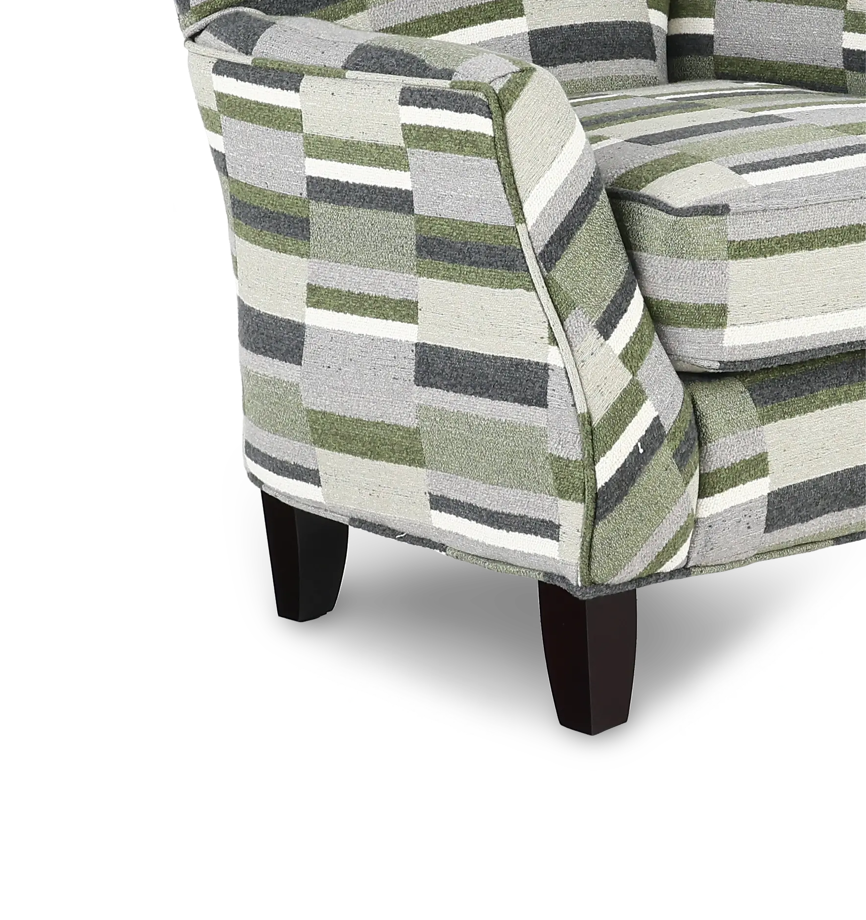Brigade Crocodile Green and Gray Striped Accent Chair-7