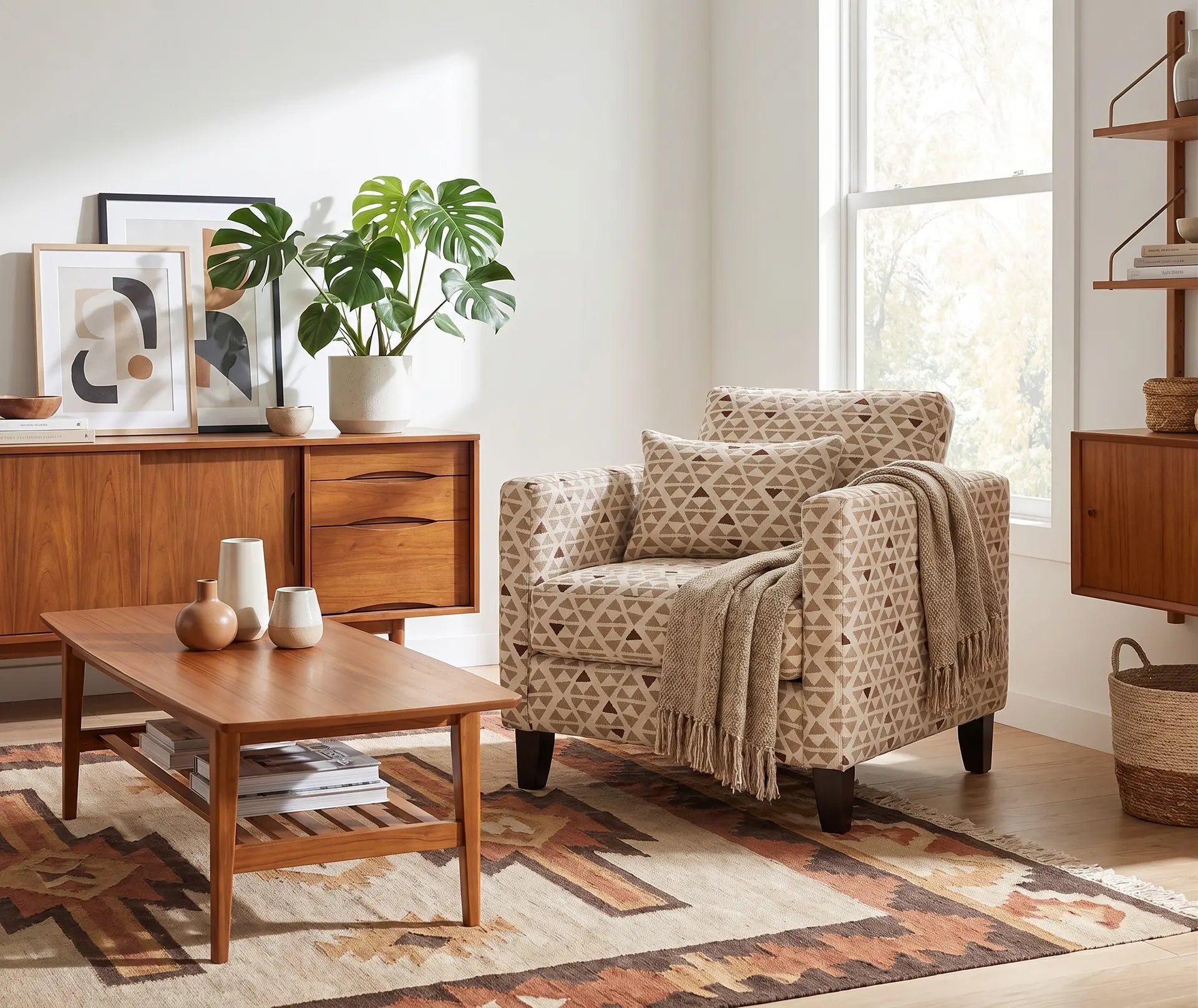 Bodega Mineral Gray Geometric Accent Chair-2