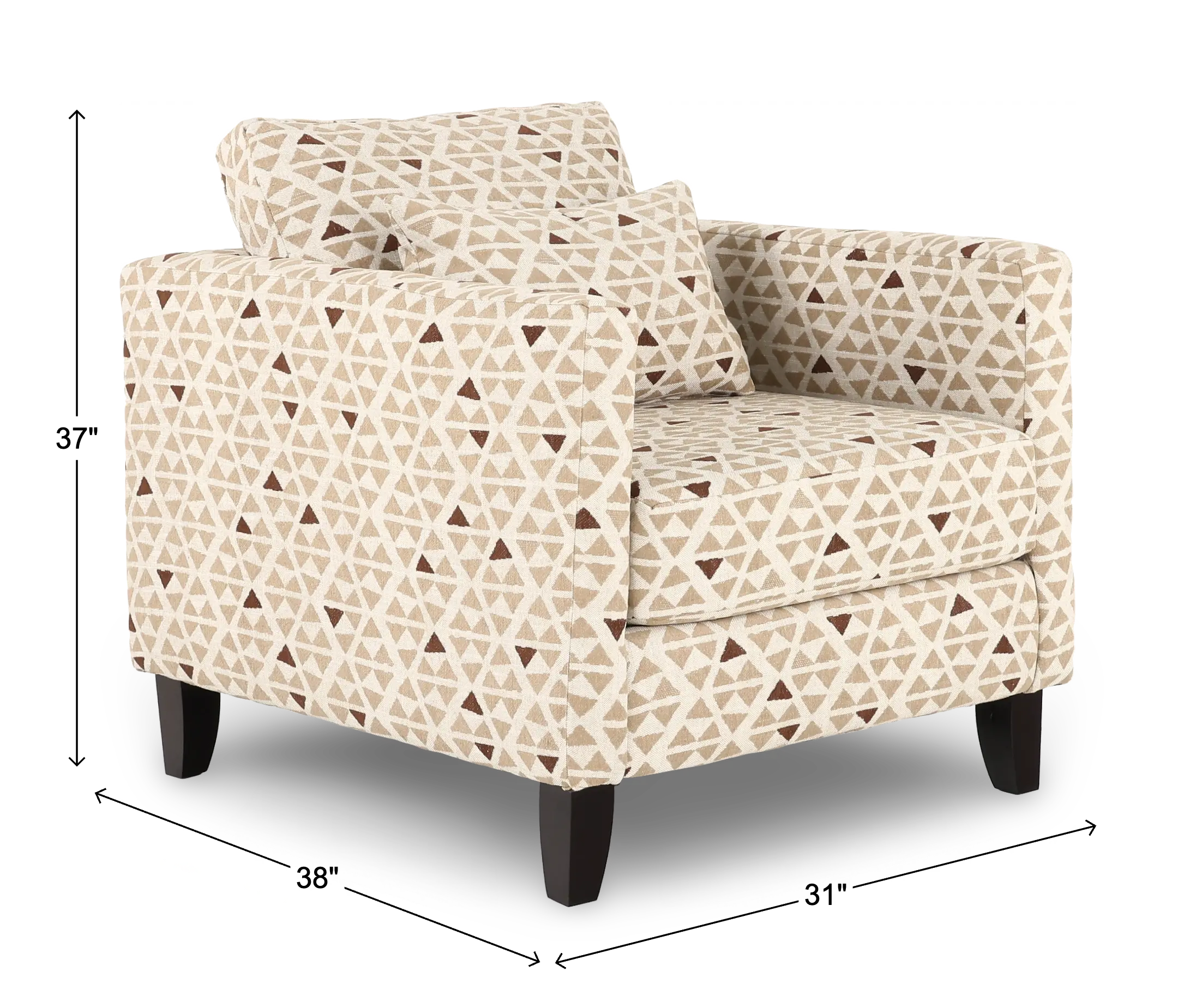 Bodega Mineral Gray Geometric Accent Chair-3