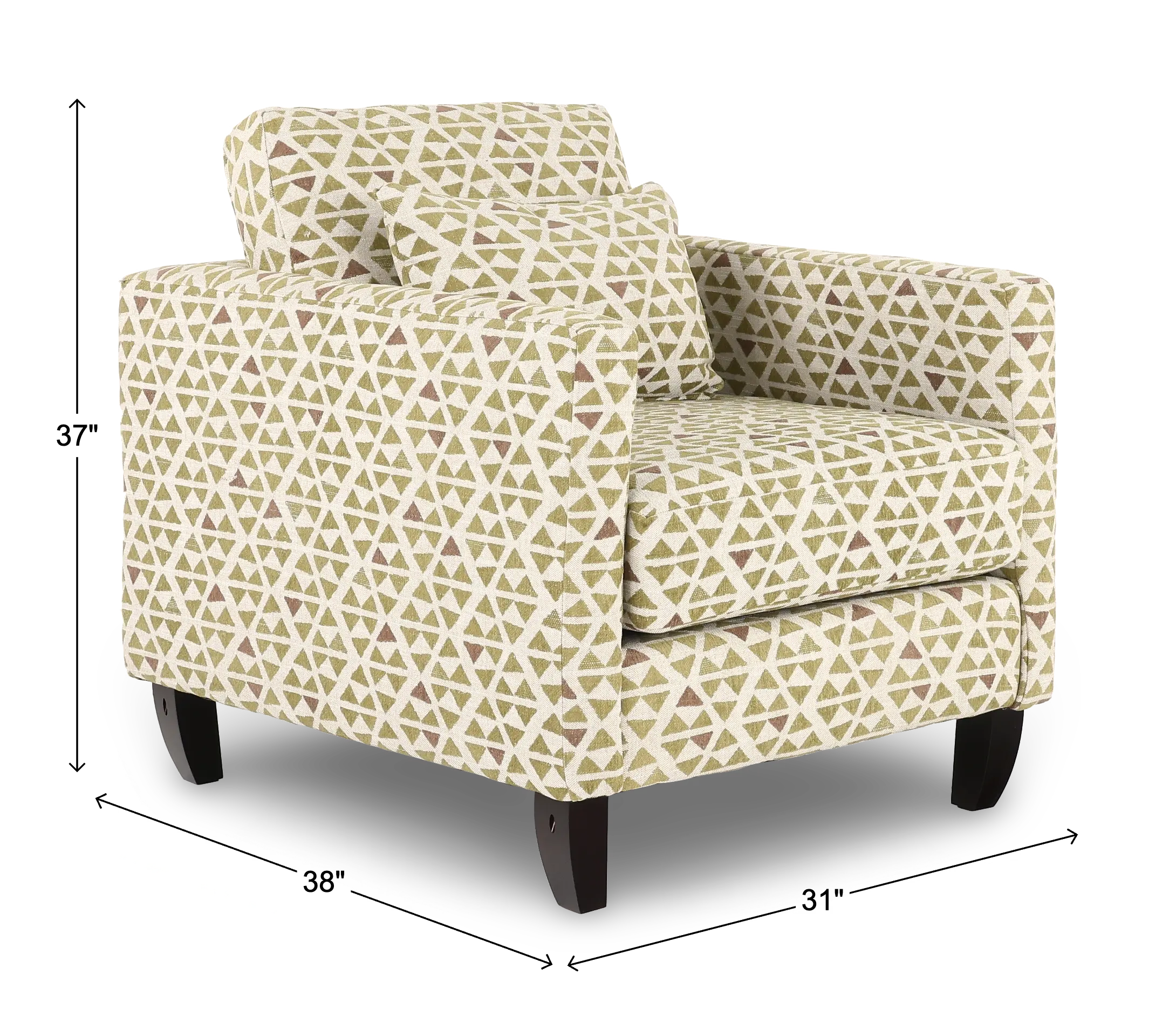 Bodega Garden Green Geometric Accent Chair-3