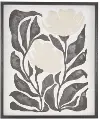 Petal Large White Canvas Floral Framed Art