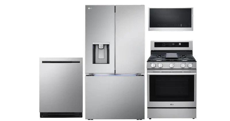 LG 4 Piece Gas Appliance Package - Stainless Steel