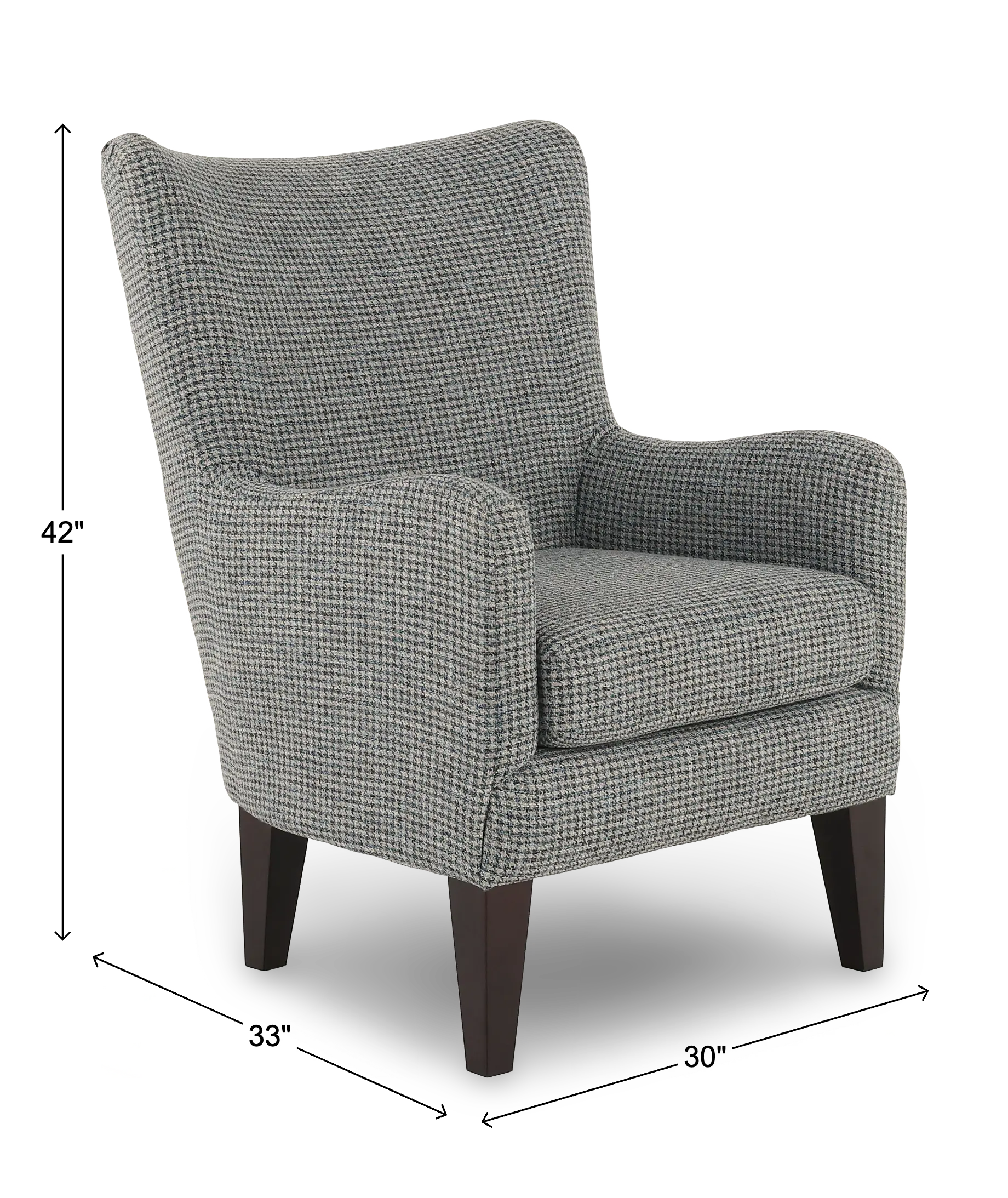 Novae Blue Gray Wingback Accent Chair-3
