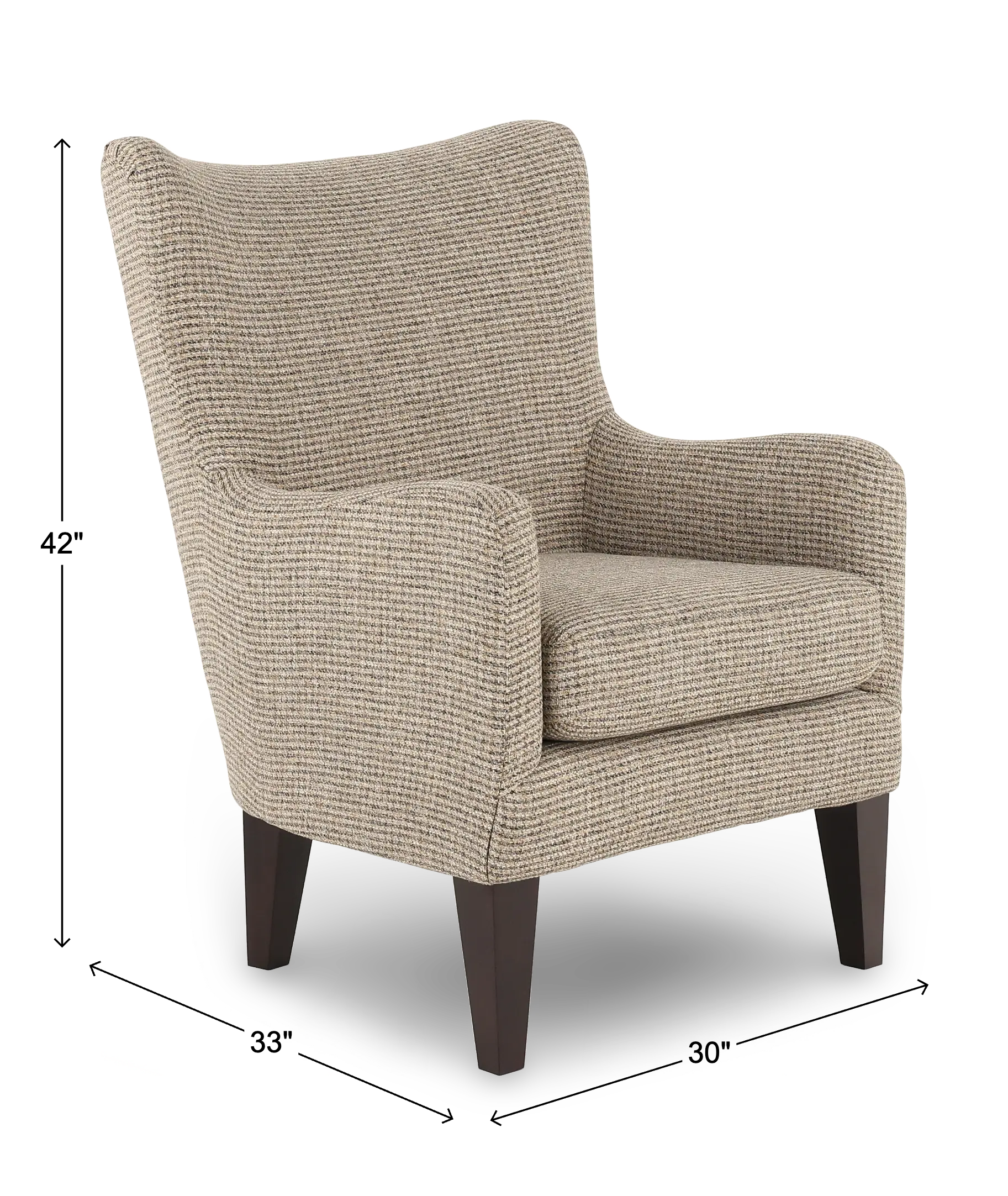 Novae Greige Wingback Accent Chair-3