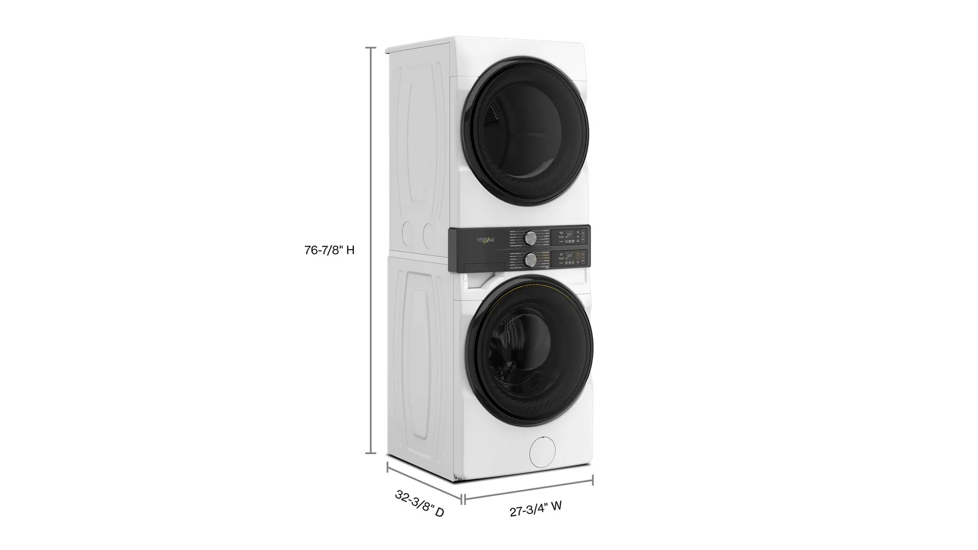WEF5727TW Whirlpool Smart FreshFlow Vent Electric Laundry Tower - White-3