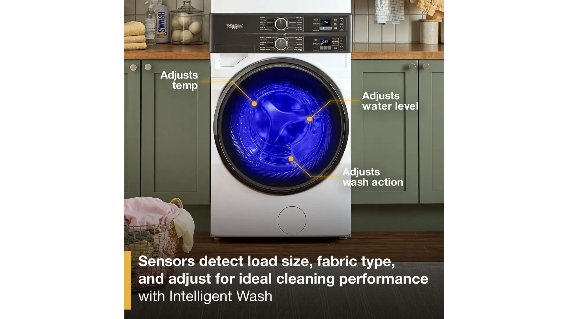 WEF5727TW Whirlpool Smart FreshFlow Vent Electric Laundry Tower - White-7