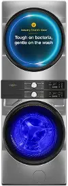 WGF5727TR Whirlpool Smart FreshFlow Vent Gas Laundry Tower - Radiant Silver