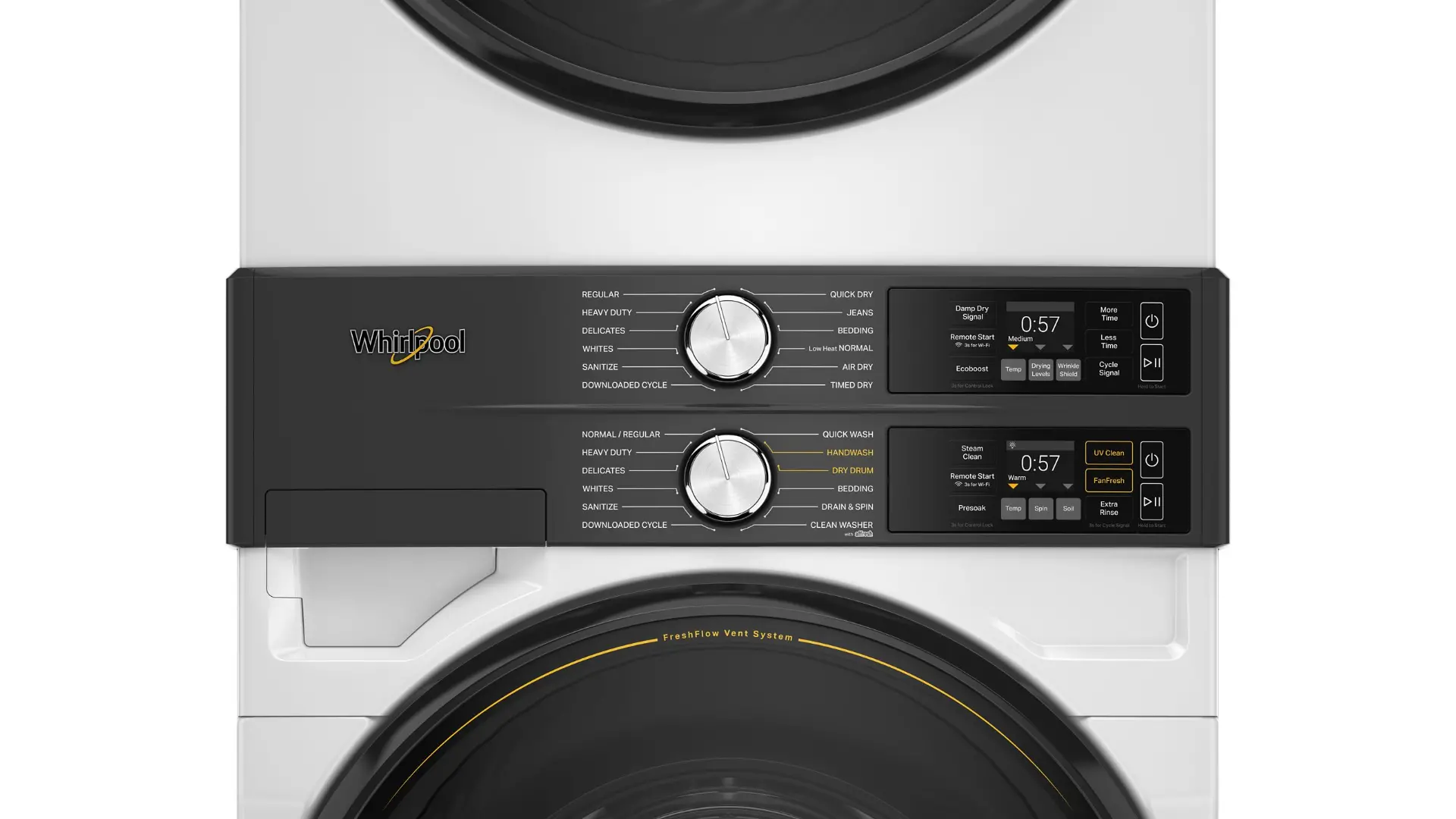 WGF5727TW Whirlpool Smart FreshFlow Vent Gas Laundry Tower - White-13