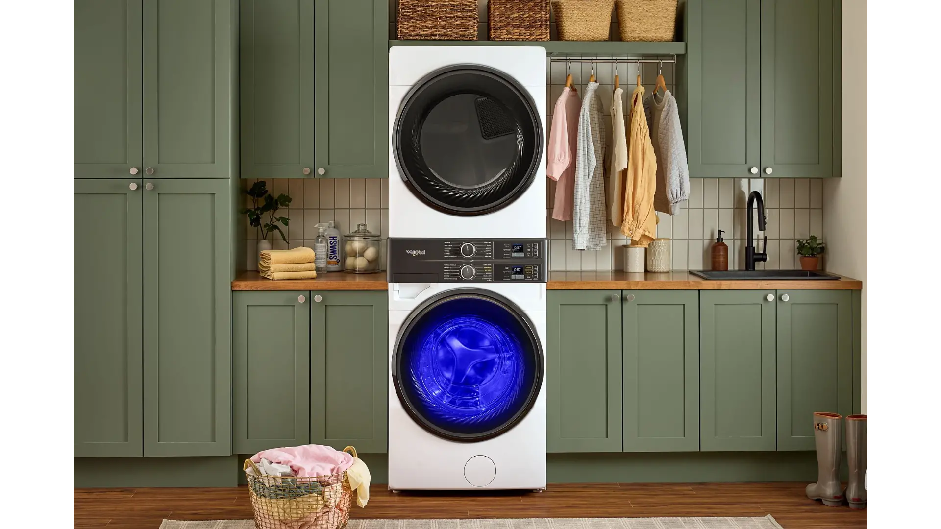 WGF5727TW Whirlpool Smart FreshFlow Vent Gas Laundry Tower - White-2
