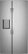 GSS28NYYFS GE 27.9 Cu Ft Side‑By‑Side Refrigerator – LED Light Wall with Extra‑Tall In‑Door Ice Dispenser