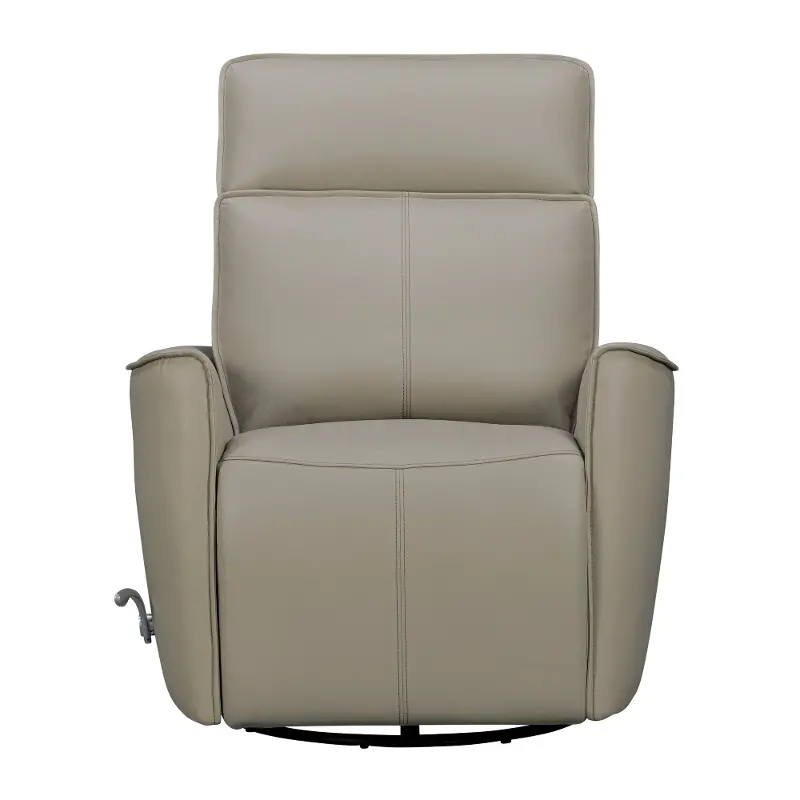 Roxy Light Gray Leather Swivel Glider Recliner