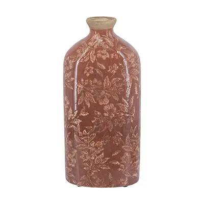 Arden Large Red Ceramic Floral Accent Vase-1