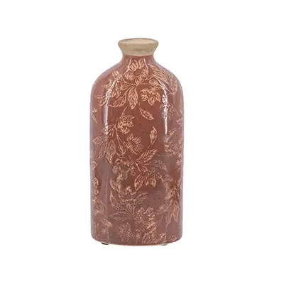 Arden Small Red Ceramic Floral Accent Vase-1