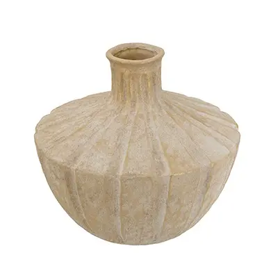 Terracotta Gold Vase with Accent-1