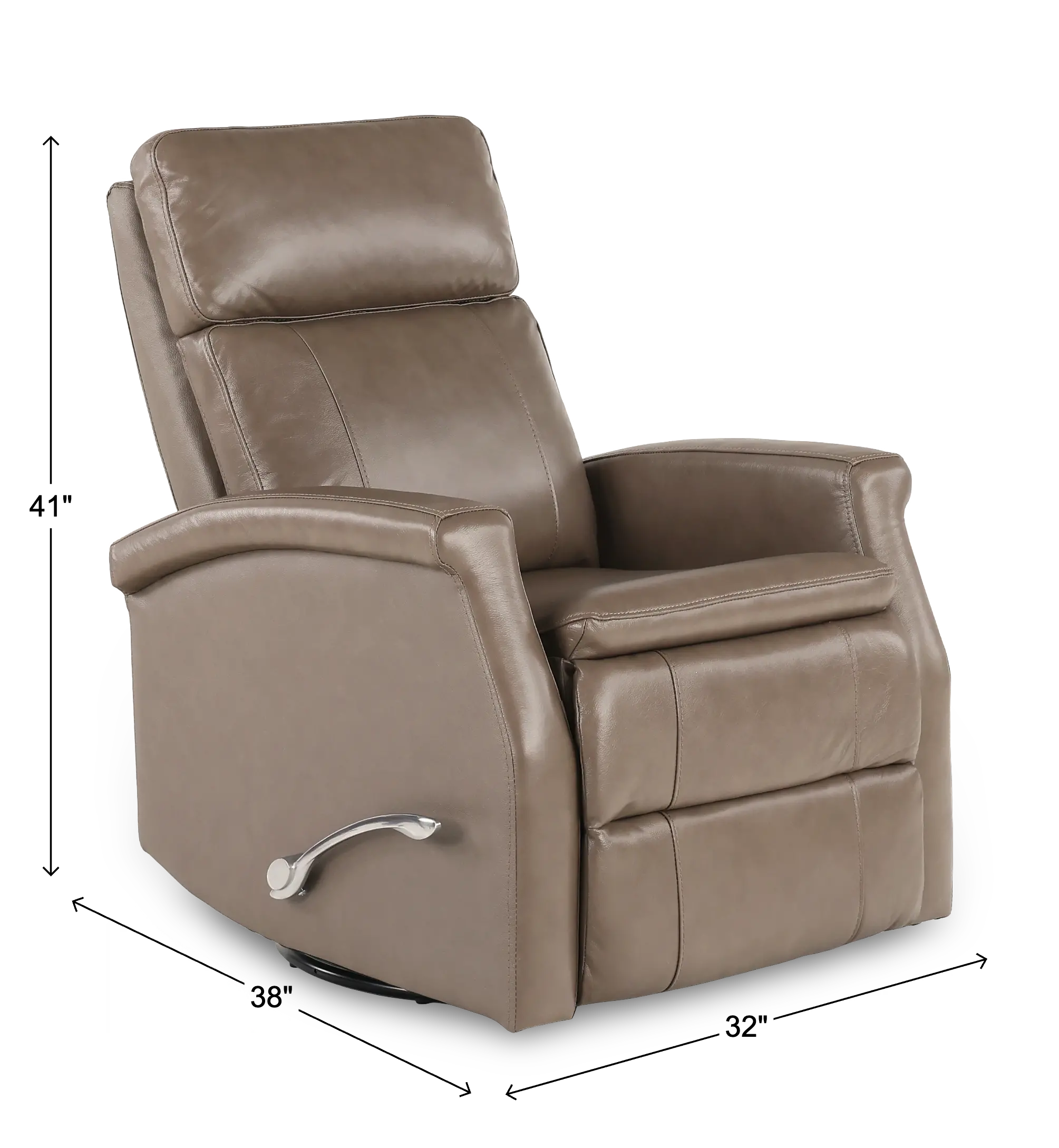 Bristol Graphite Gray Manual Swivel Glider Recliner-3
