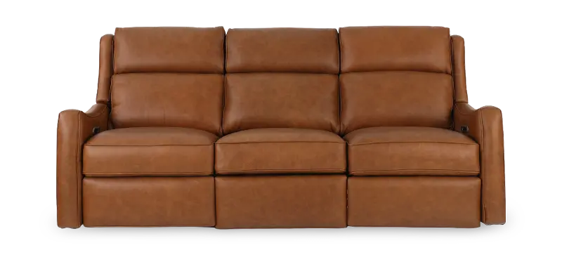 Channing Cinnamon Brown Leather Power Reclining Sofa