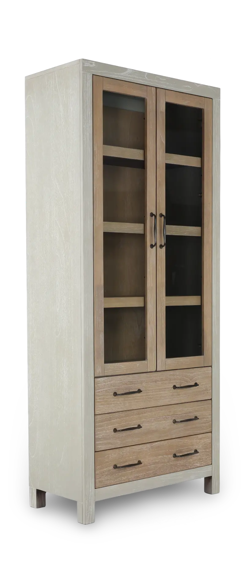 Rivan Light Gray Display Case Cabinet