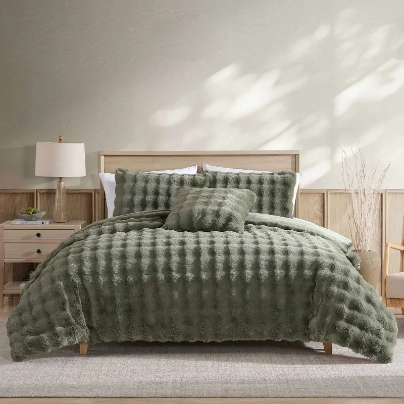 Faux Knolls King 4 Piece Comforter Set