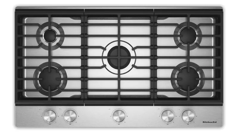 KitchenAid 36 Inch Gas Cooktop - Stainless Steel