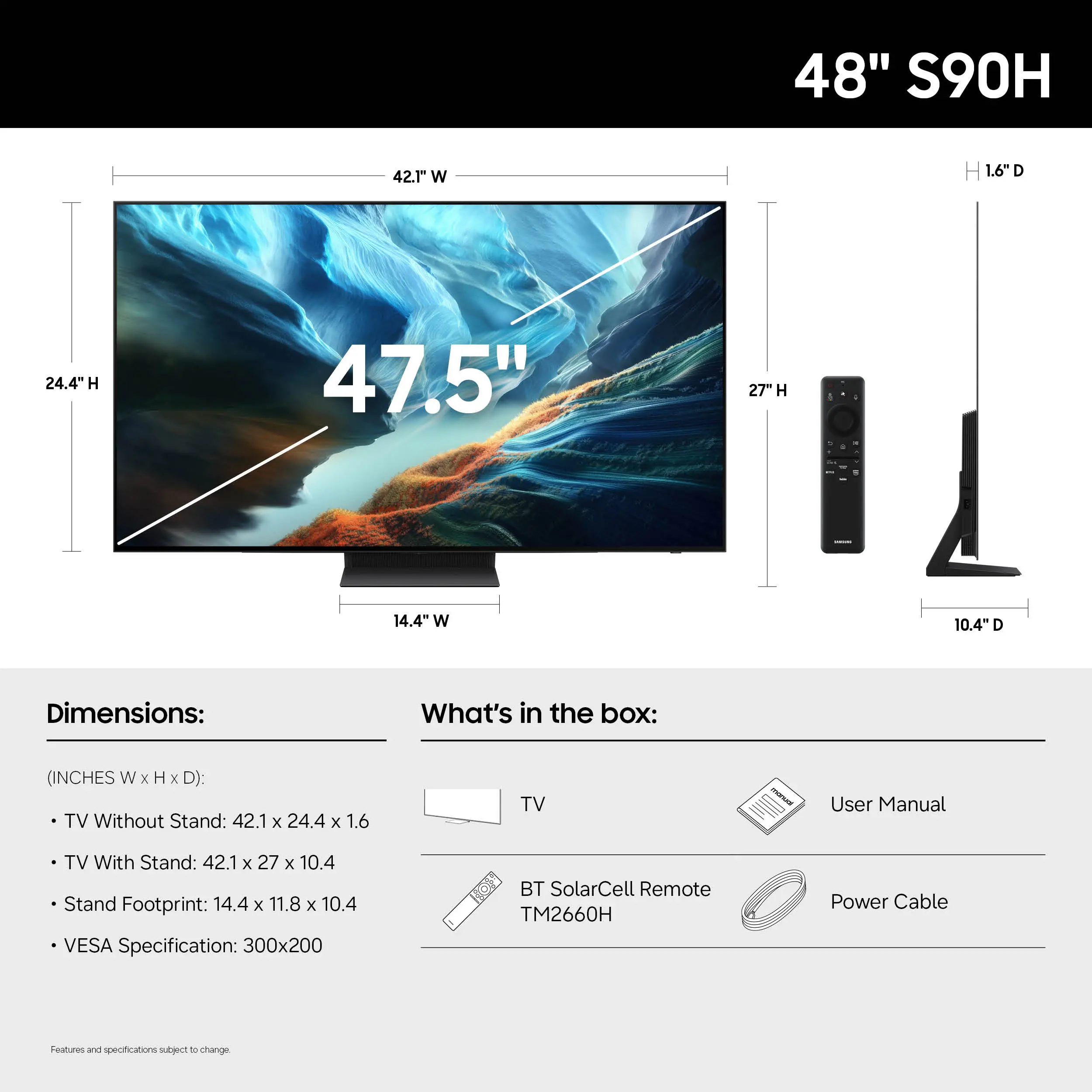 QN48S90HAEXZA Samsung 48 Class S90H Series OLED 4K UHD Samsung Vision AI Smart Tizen TV-3