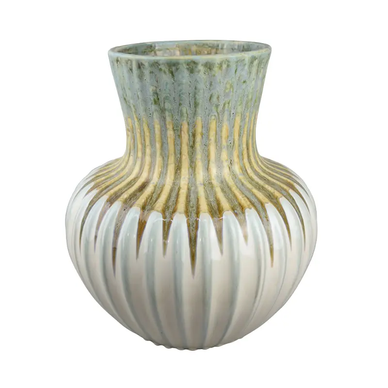 White and Green Ceramic Vase II