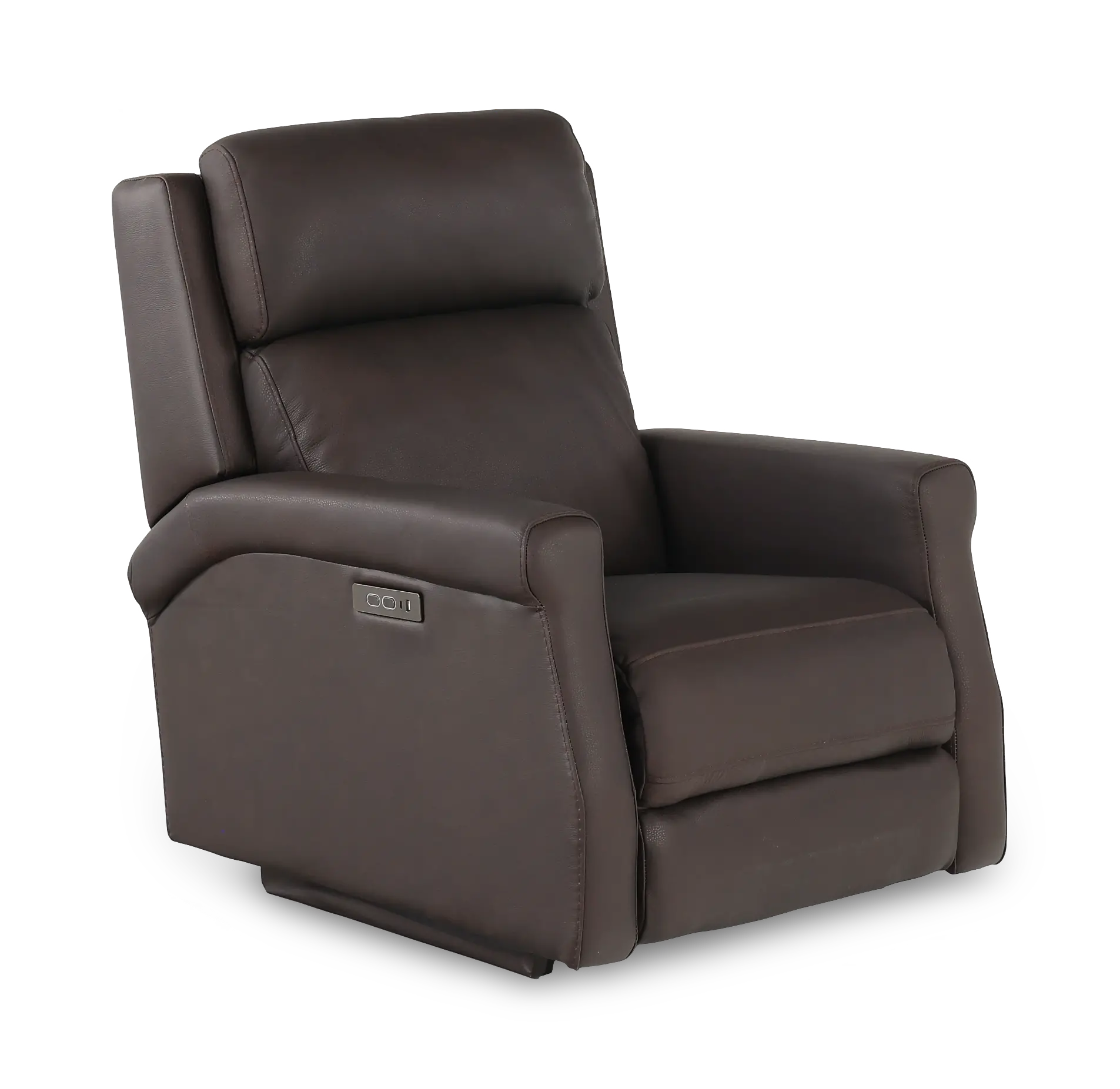 Finley Chocolate Brown Leather High-Leg Power Recliner-1