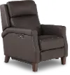 Finley Chocolate Brown Leather High-Leg Power Recliner