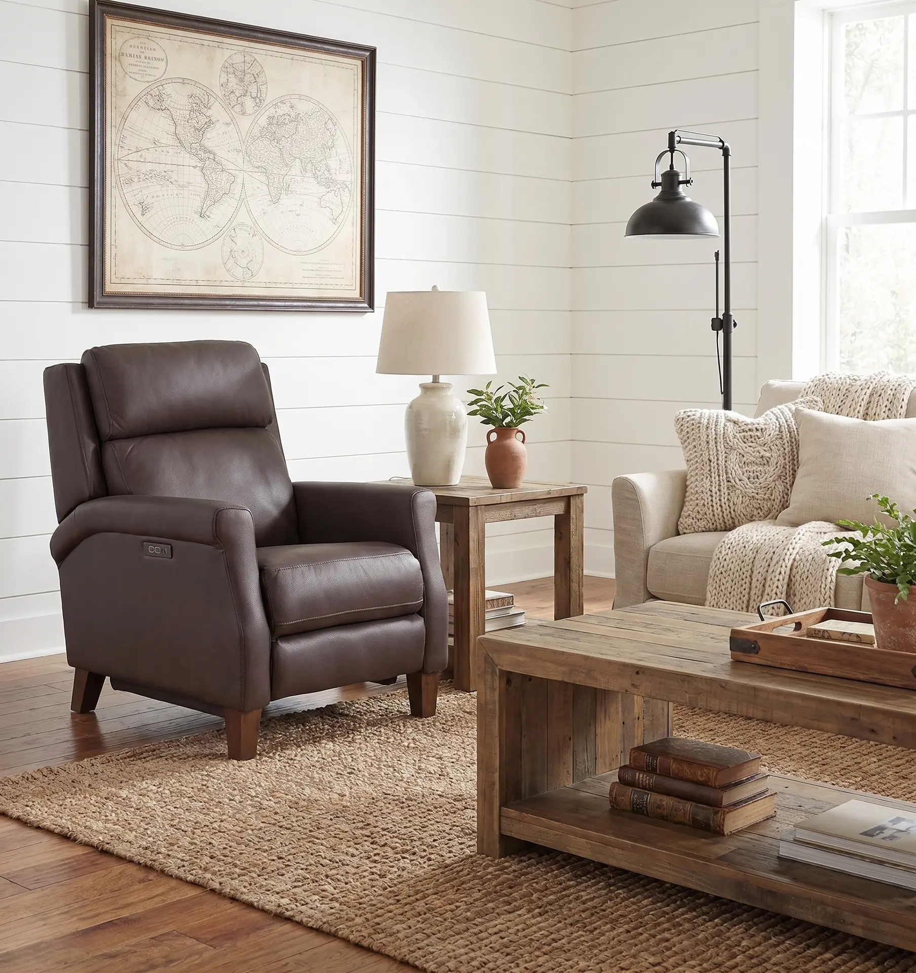Finley Chocolate Brown Leather High-Leg Power Recliner-2