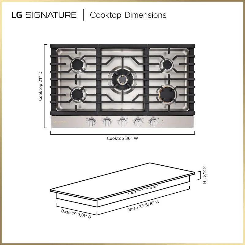 CBGU3639X LG SIGNATURE 36 Inch Gas Cooktop - Stainless Steel-3