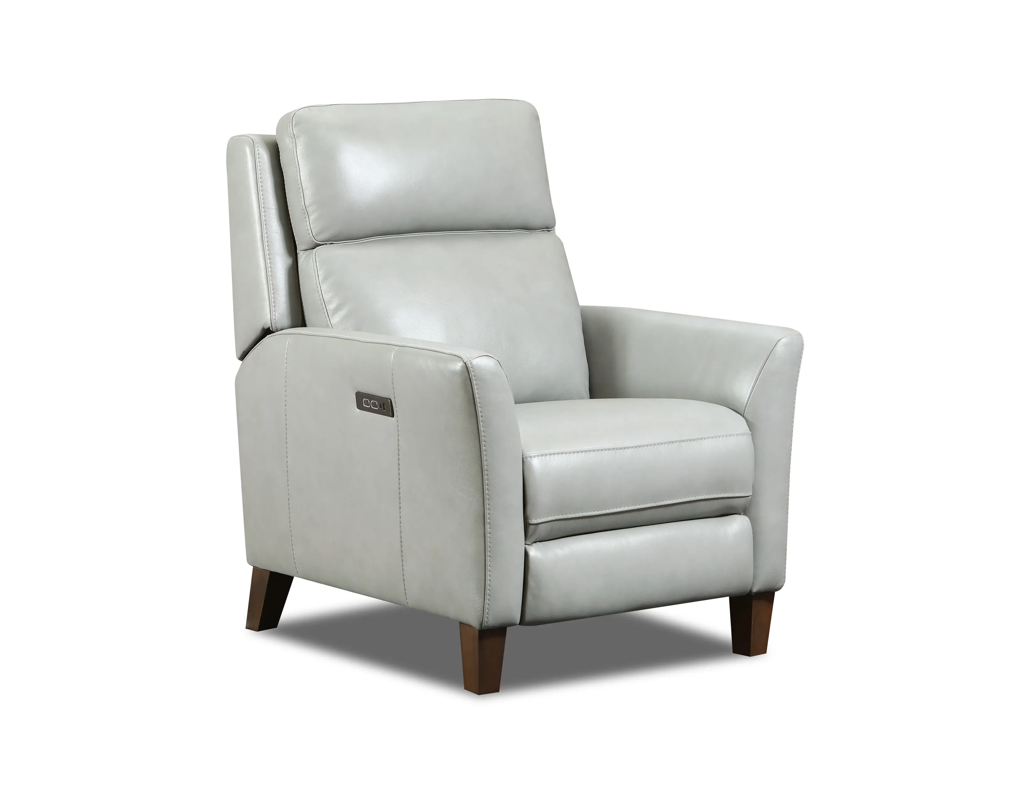 Fairchild Light Gray Leather High Leg Power Recliner-1