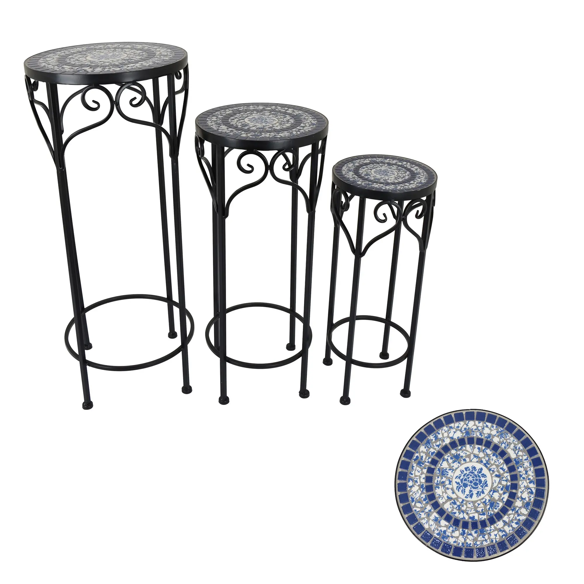 Marina Medium Mosaic Round Planter Stand-1