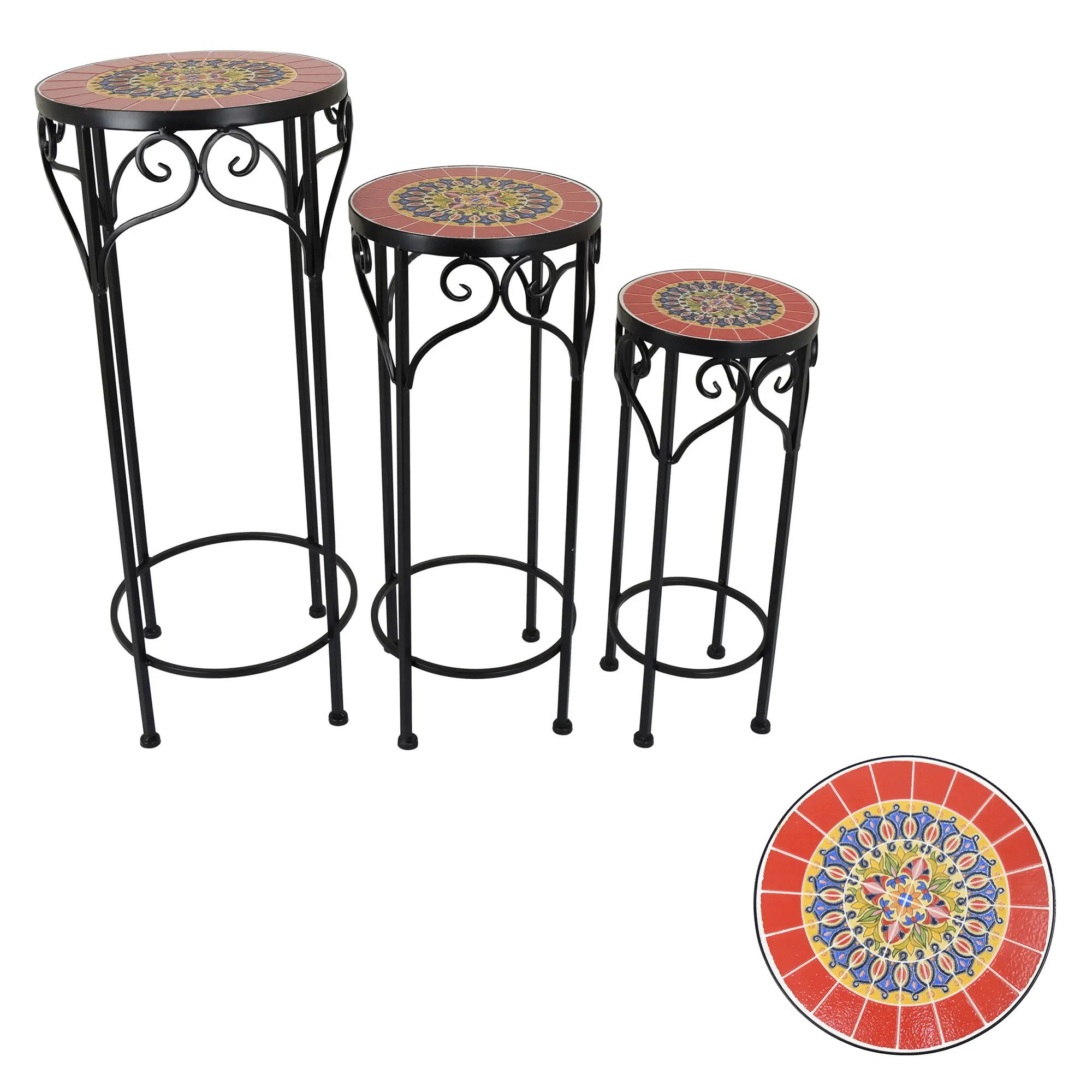 Corina Large Mosaic Round Planter Stand-1