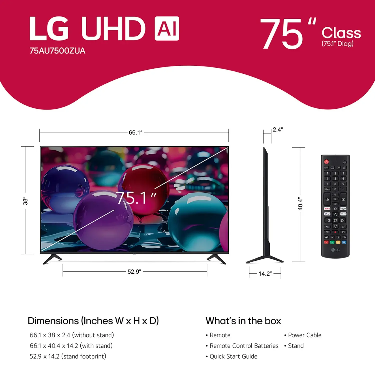 75UA7500ZUA.AUSQ LG 75 Class UA75 Series UHD 4K AI Smart TV-3