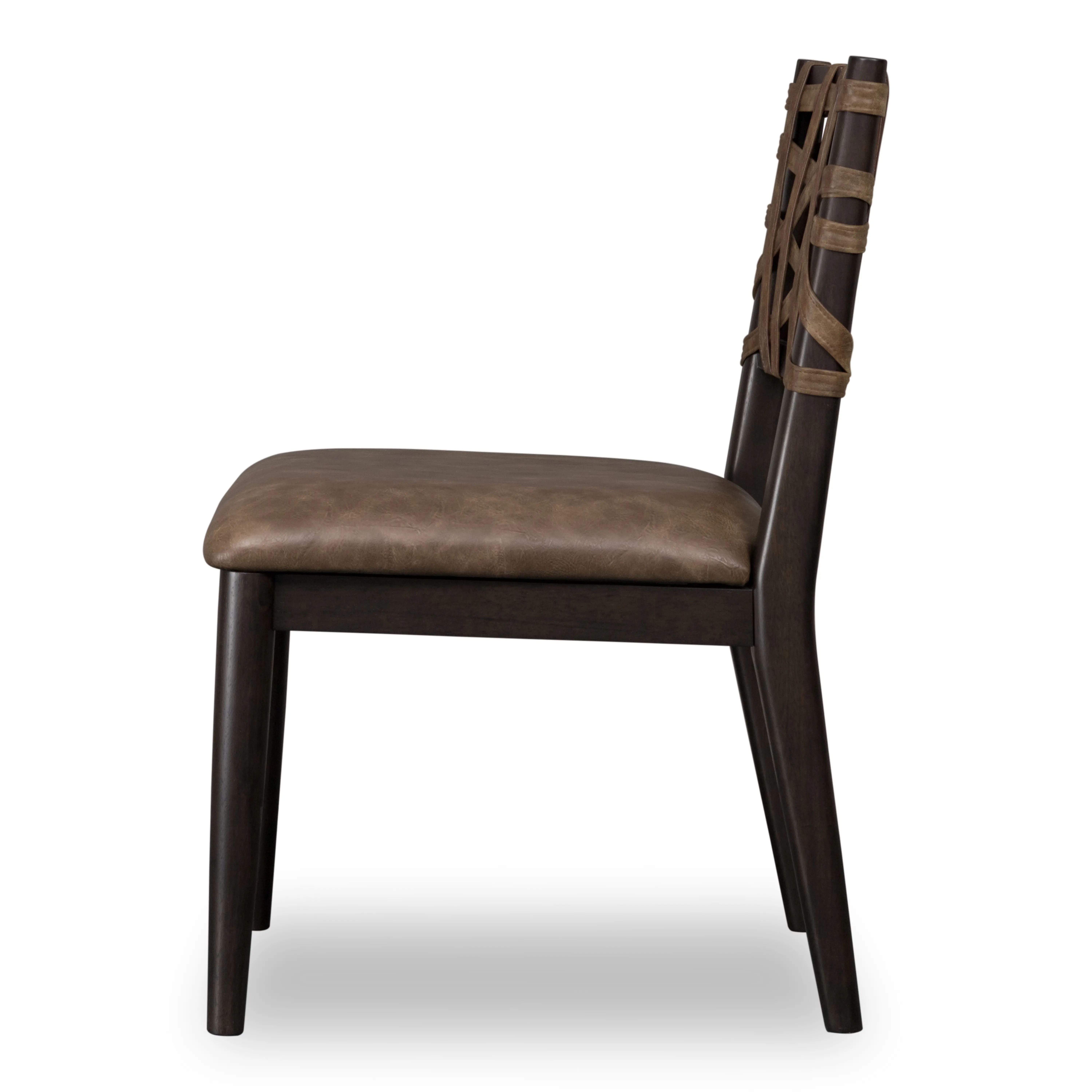 Koko Minx Brown Round Table with 4 Woven Back Chairs-5