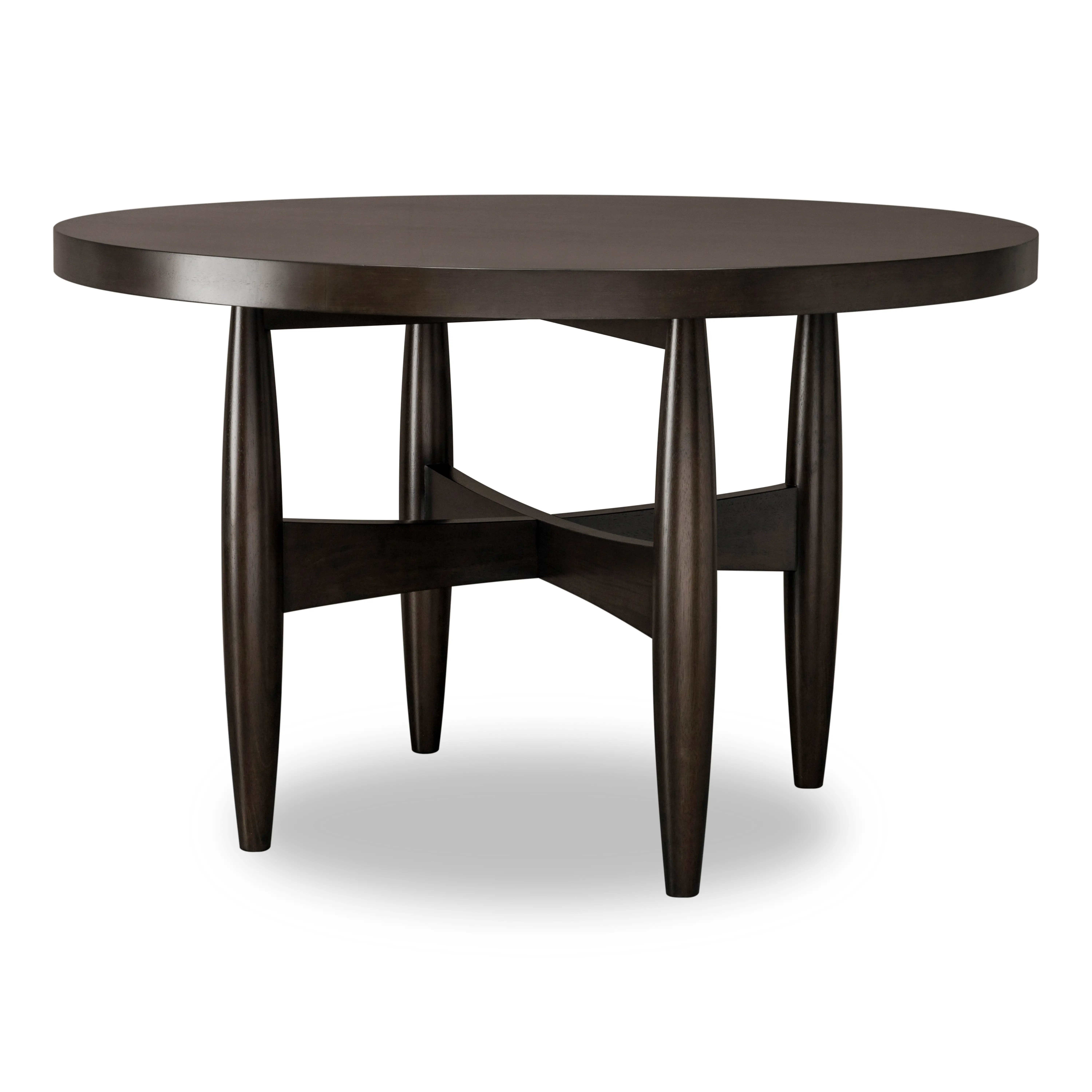 Koko Minx Brown Round Table with 4 Upholstered-Back Chairs-6