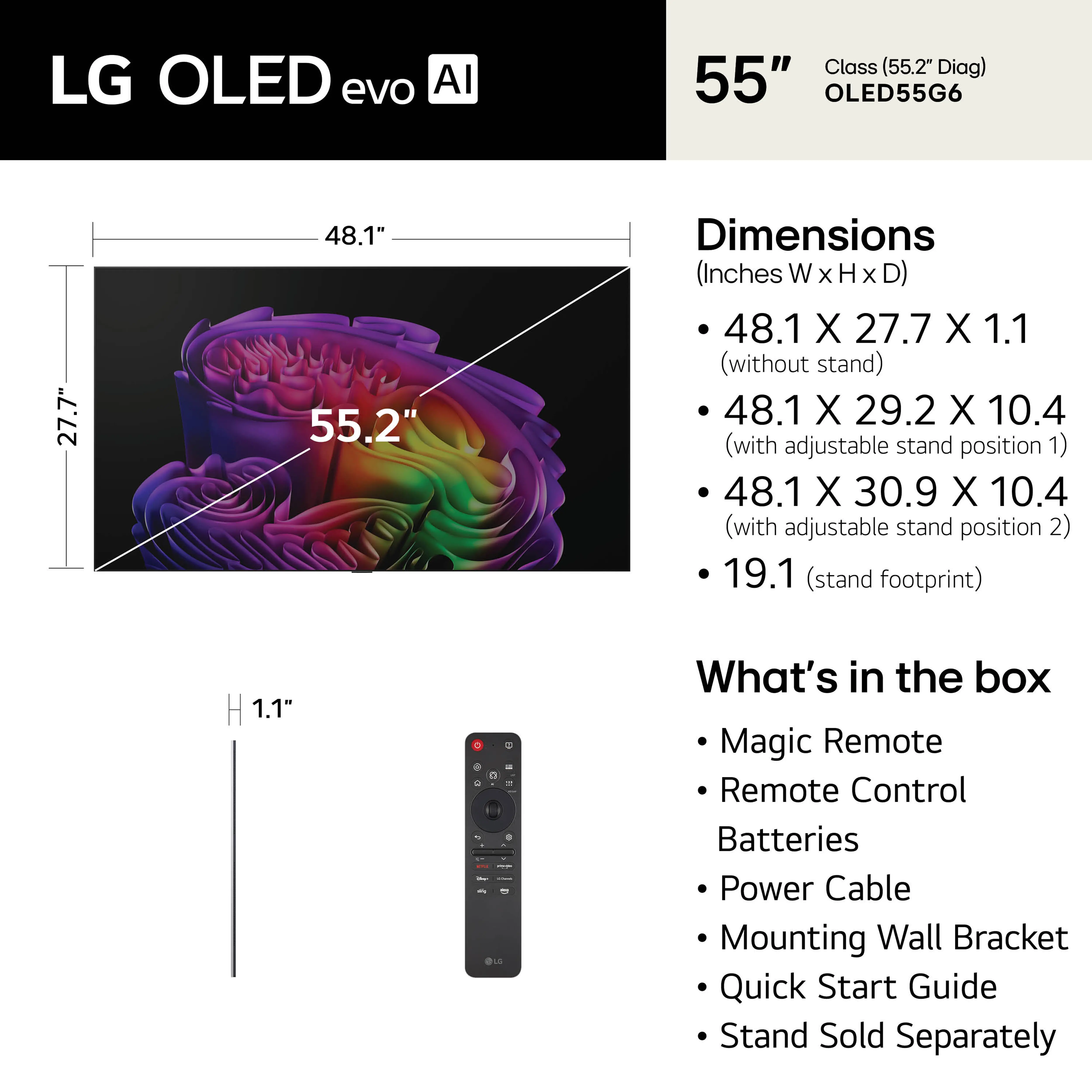 OLED55G6WUA.AUS LG 55 Class G6 Series OLED evo AI 4K Smart TV-19