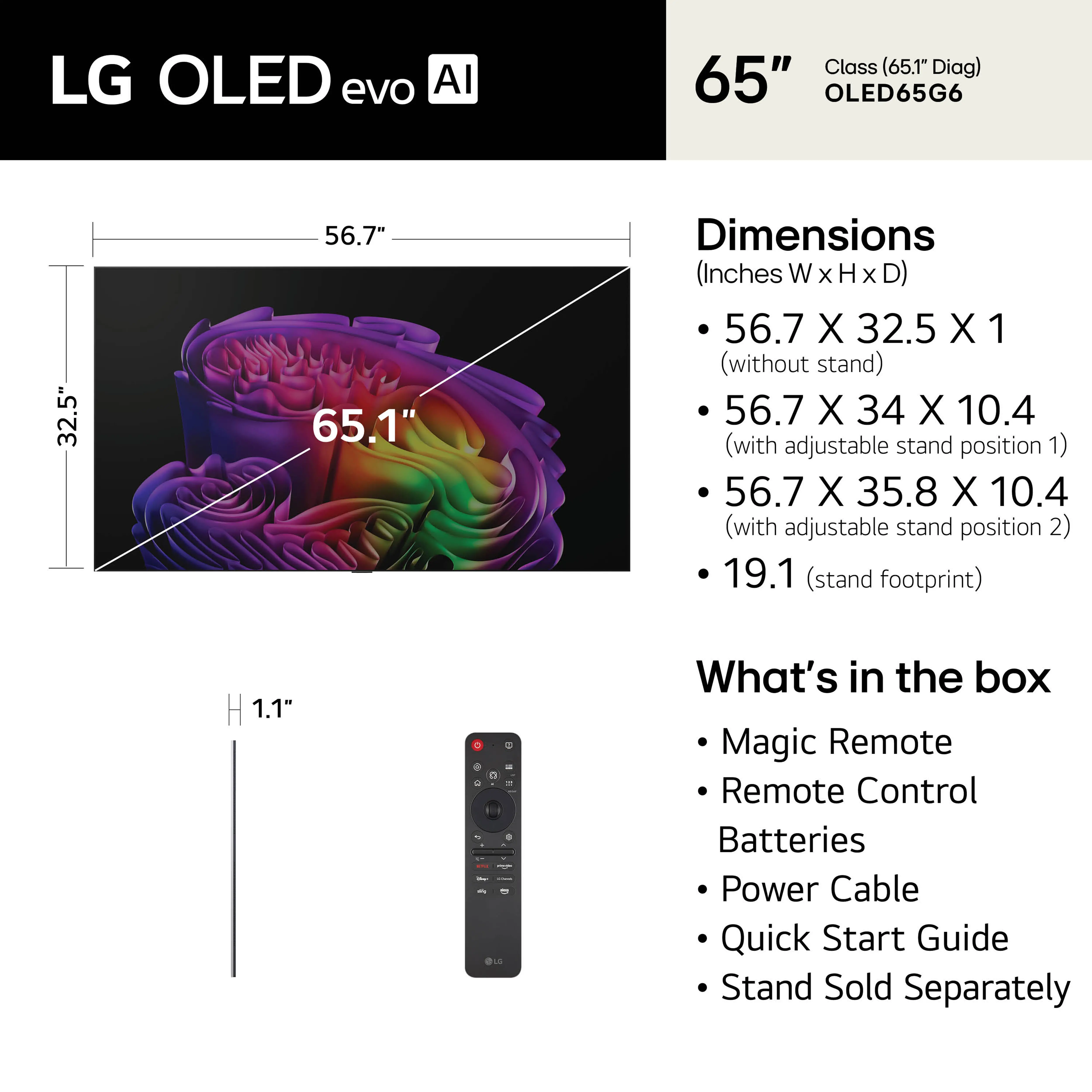OLED65G6WUA.AUS LG 65 Class G6 Series OLED evo AI 4K Smart TV-19