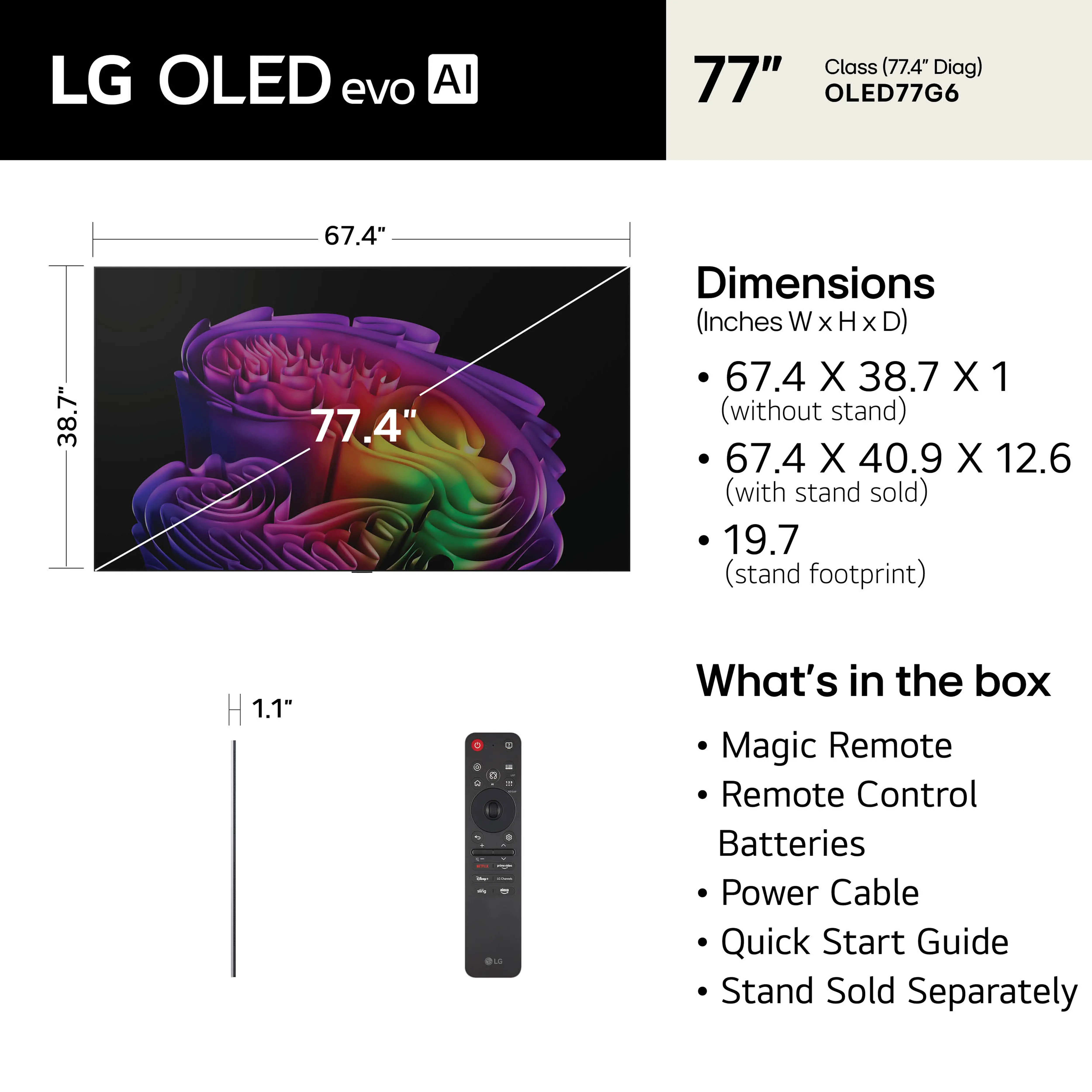 OLED77G6WUA.AUS LG 77 Class G6 Series OLED evo AI 4K Smart TV-19