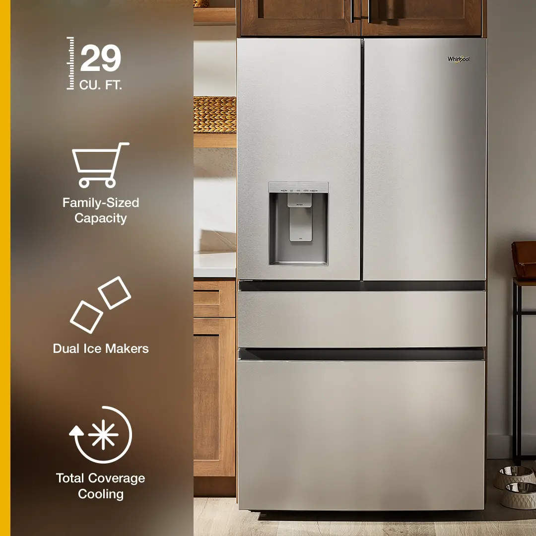 WRMF3736SZ Whirlpool 29 Cu Ft 4-Door French Door Refrigerator with Flexible Temperature Drawer - Stainless Steel-2
